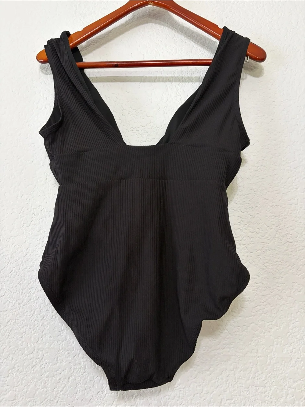 Andie Swim Mykonos Black Ribbed One Piece Swimsuit